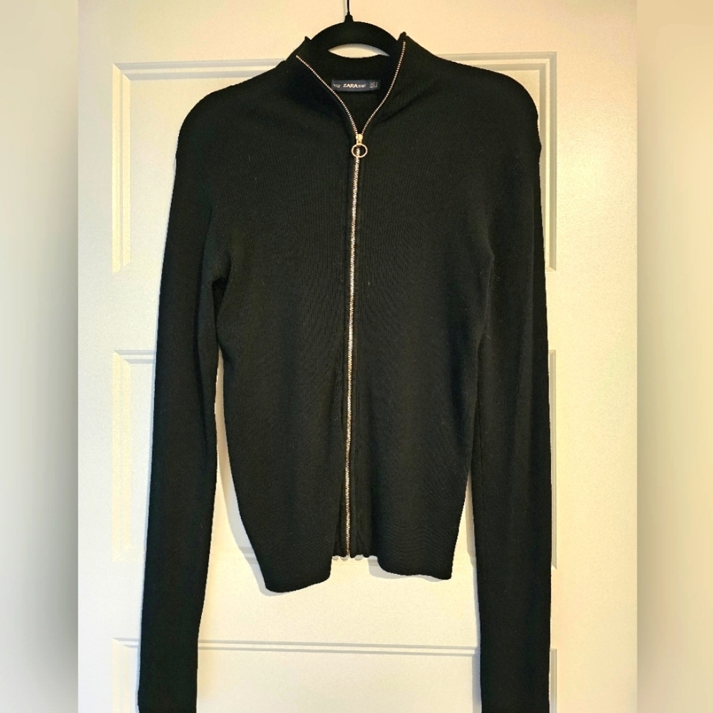Zara Black Fitted Cardigan with sz medium - Picture 5 of 7